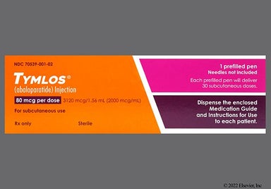 colorless - TYMLOS 80mcg/dose Prefilled Pen Solution for Injection