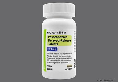 Yellow Oblong 100P - Posaconazole 100mg Delayed-Release Tablet