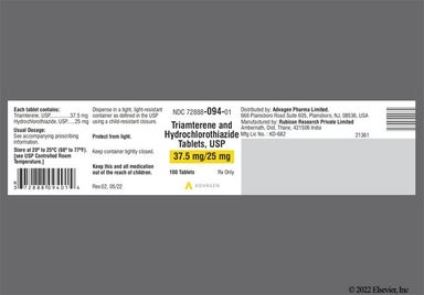 Yellow Oval Logo 134 - Triamterene/Hydrochlorothiazide 37.5mg-25mg Tablet