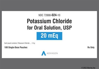 orange and pink - Potassium Chloride 20mEq Powder for Solution