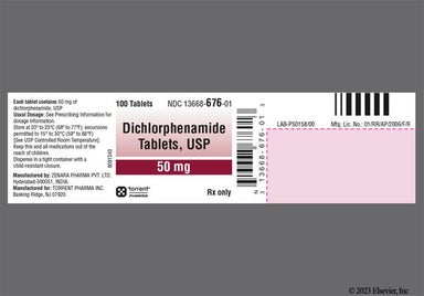 White Round Zd 50 - Dichlorphenamide 50mg Tablet