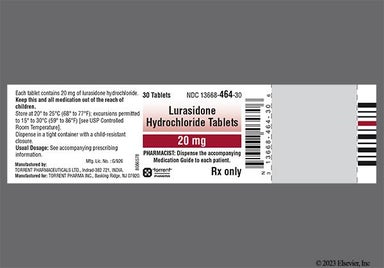 White Round 64 - Lurasidone Hydrochloride 20mg Tablet