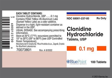 Orange Round Logo 127 - Clonidine Hydrochloride 0.1mg Tablet
