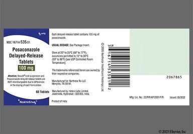 Orange Oblong P11 And H - Posaconazole 100mg Delayed-Release Tablet