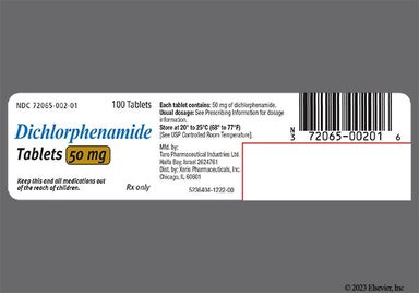 White Round D 50 - Dichlorphenamide 50mg Tablet