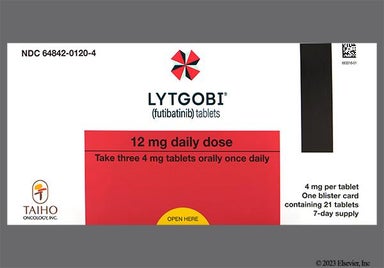 White Round Fbn And 4Mg - LYTGOBI 12mg Daily Dose Tablet