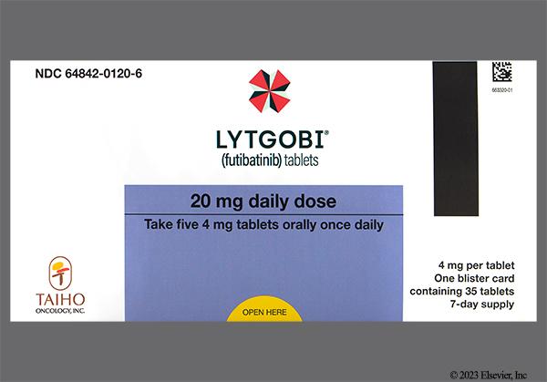 White Round Fbn And 4Mg - LYTGOBI 20mg Daily Dose Tablet