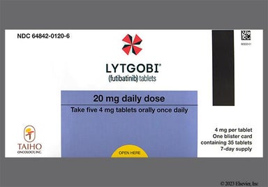White Round Fbn And 4Mg - LYTGOBI 20mg Daily Dose Tablet