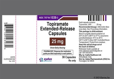 Peach And White 1039 - Topiramate 25mg Extended-Release Capsule (Once-Daily)