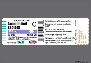 White Oval Nat375 - Armodafinil 250mg Tablet