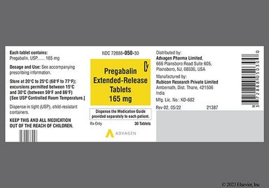 Beige Oval Logo 105 - Pregabalin 165mg Extended-Release Tablet