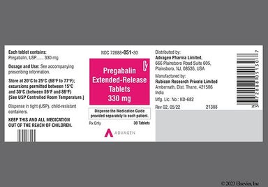 Red Oval Logo 106 - Pregabalin 330mg Extended-Release Tablet
