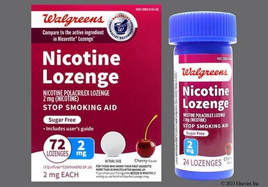 White Round L124 - Walgreens Nicotine Polacrilex 2mg Lozenge (Cherry)