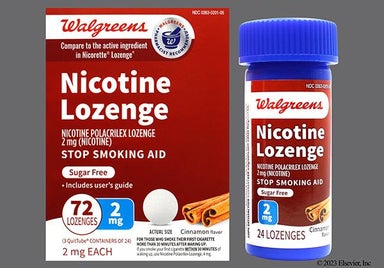 White Round L201 - Walgreens Nicotine Polacrilex 2mg Lozenge (Cinnamon)
