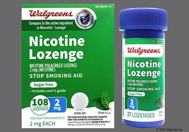 White Round L344 - Walgreens Nicotine Polacrilex 2mg Sugar Free Lozenge (Mint)