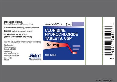 White Oval V And 25 41 - Clonidine Hydrochloride 0.1mg Tablet