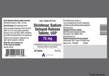 Brown Round LOGO12 - Diclofenac Sodium 75mg Delayed-Release Tablet