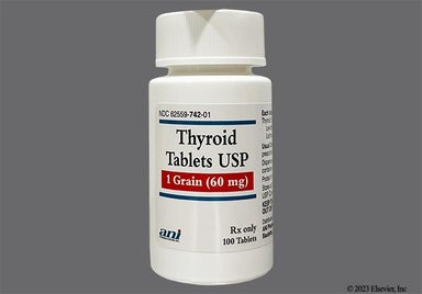 Tan Round N 742 - Thyroid 1 Grain (60mg) Tablet