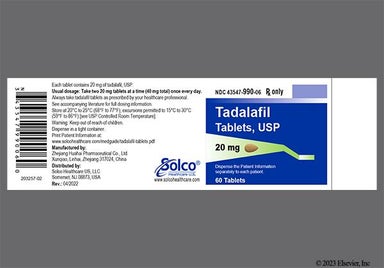 Orange Oval 990 - Tadalafil 20mg Tablet