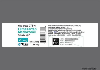 White Round 41 - Olmesartan Medoxomil 20mg Tablet