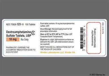 Peach Oval W L And 10 - Dextroamphetamine Sulfate 10mg Tablet