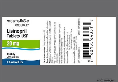 Yellow Round Y14 - Lisinopril 20mg Tablet