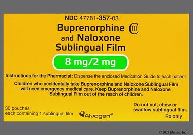 Orange Rectangular A8 - Buprenorphine/Naloxone 8mg-2mg Sublingual Film