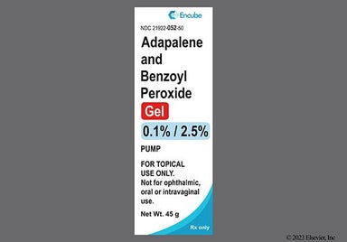 white and yellow - Adapalene/Benzoyl Peroxide Pump 0.1%-2.5% Topical Gel