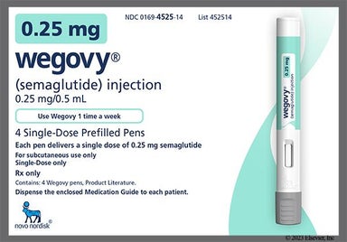 colorless - Wegovy 0.25mg/dose Prefilled Pen Solution for Injection