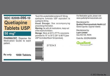 White Round Lu And Y16 - Quetiapine Fumarate 50mg Tablet