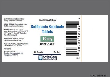 Pink Round 428 And Sg - Solifenacin Succinate 10mg Tablet