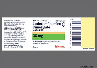 Orange And White 54 682 - Lisdexamfetamine Dimesylate 30mg Capsule