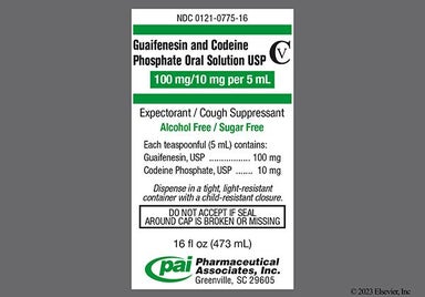 Red Not applicable - Codeine Phosphate/Guaifenesin 10mg-100mg/5ml Solution