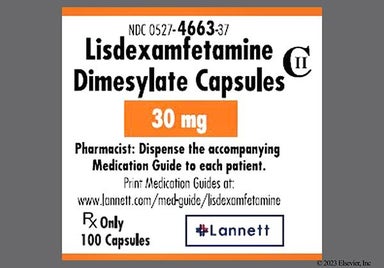 Orange And White Lannett 4663 - Lisdexamfetamine Dimesylate 30mg Capsule