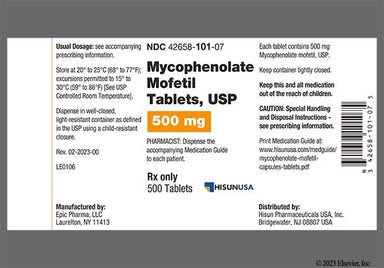 Purple Oblong 426 - Mycophenolate Mofetil 500mg Tablet