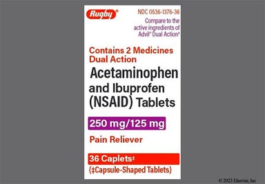 Yellow Oblong G 131 - Dual Action Acetaminophen and Ibuprofen 250mg-125mg Caplet
