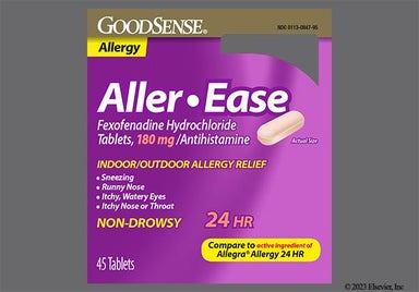 Pink Oblong L847 - GoodSense Aller-Ease 24 Hour 180mg Tablet