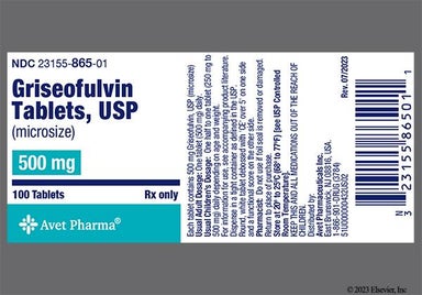 White Round Ce 5 - Griseofulvin Microsize 500mg Tablet