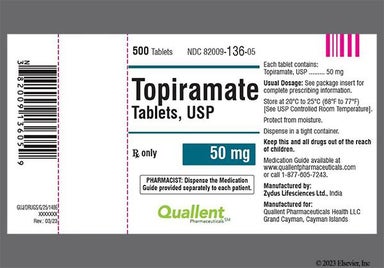 White Round Zd 15 - Topiramate 50mg Tablet