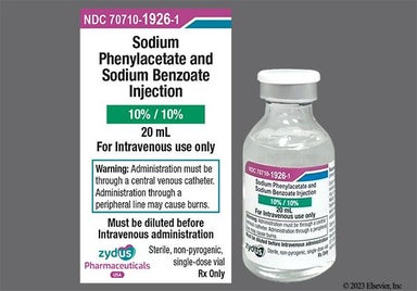 colorless - Sodium Phenylacetate and Sodium Benzoate 10%-10% Solution for Injection