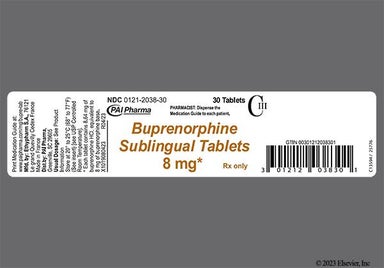 White Round Logo And 8 - Buprenorphine Hydrochloride 8mg Sublingual Tablet