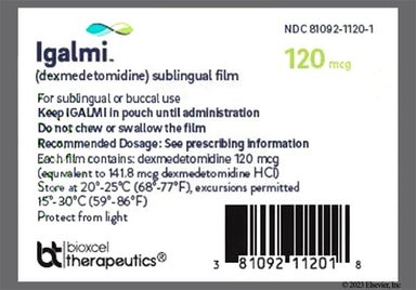 blue rectangular - Igalmi 120mcg Sublingual Film