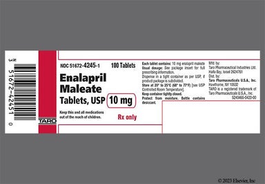 White Round T 10 - Enalapril Maleate 10mg Tablet