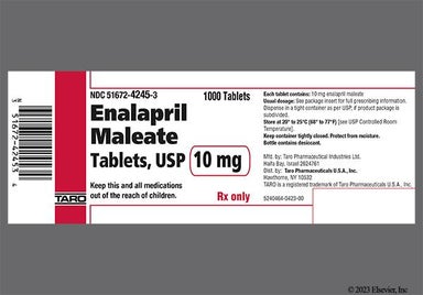 White Round T 10 - Enalapril Maleate 10mg Tablet