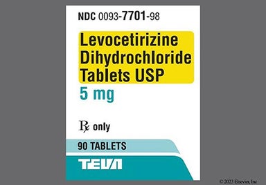 White Oval 7701 And 9 3 - Levocetirizine 5mg Tablet