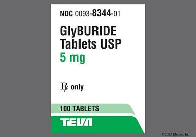 Green Round N 344 And 5 - Glyburide 5mg Tablet