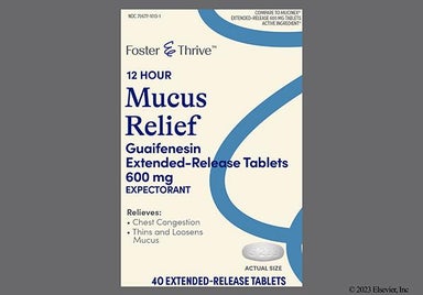 White Oblong G233 - Foster & Thrive 12-Hour Mucus Relief 600mg Extended-Release Tablet