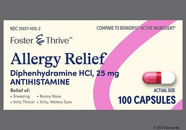 Pink And White 44 107 44 107 - Foster & Thrive Allergy Relief 25mg Capsule