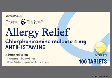 Yellow Round 44 194 - Foster & Thrive Allergy Relief 4mg Tablet