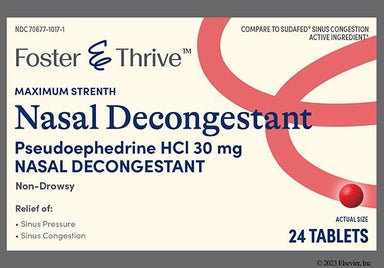 Red Round 44 112 - Foster & Thrive Nasal Decongestant Maximum Strength 30mg Tablet